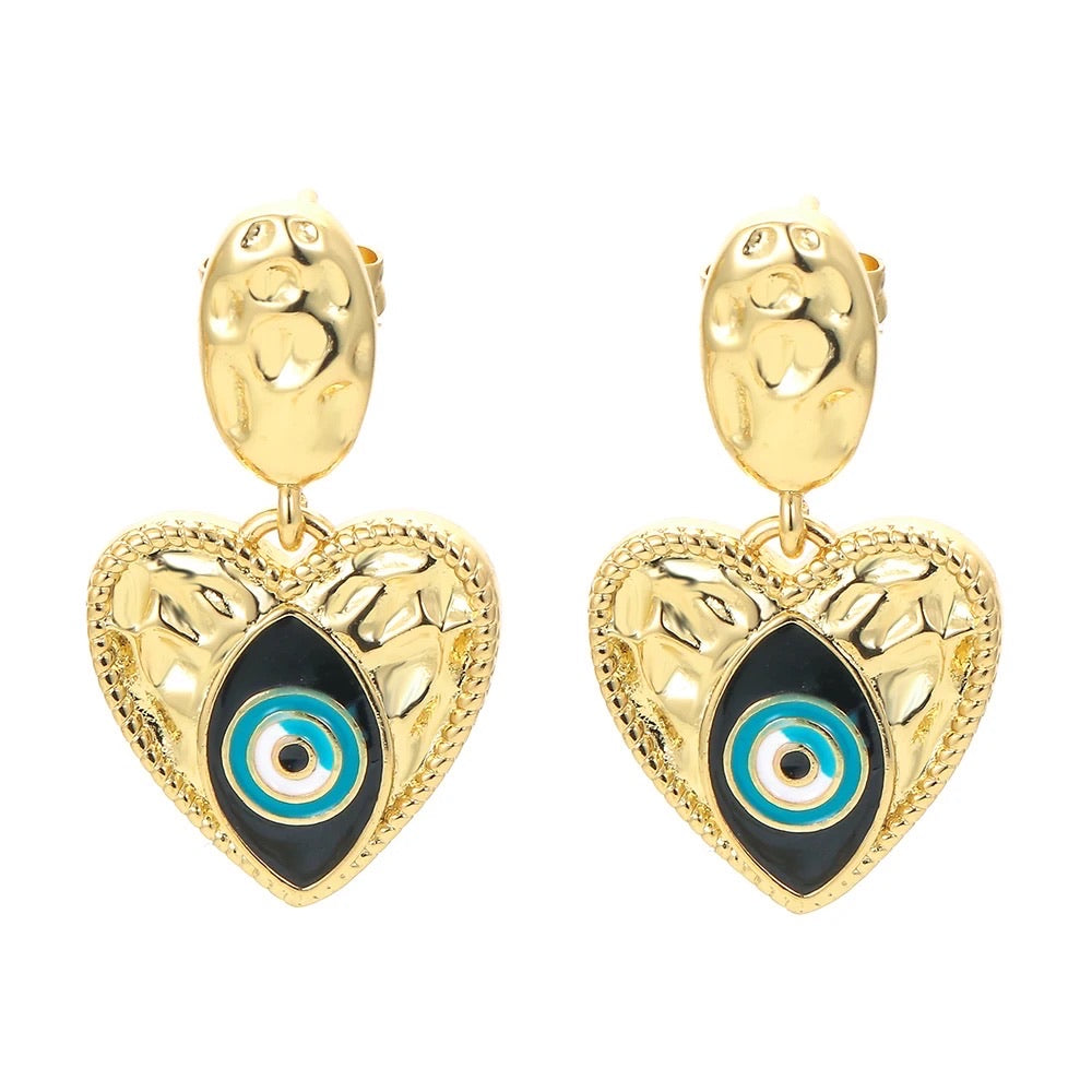 Multicoloured Evil Eye Earrings – Maharani